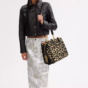 Coach Rogue 30 Haircalf Leather In Leopard Print